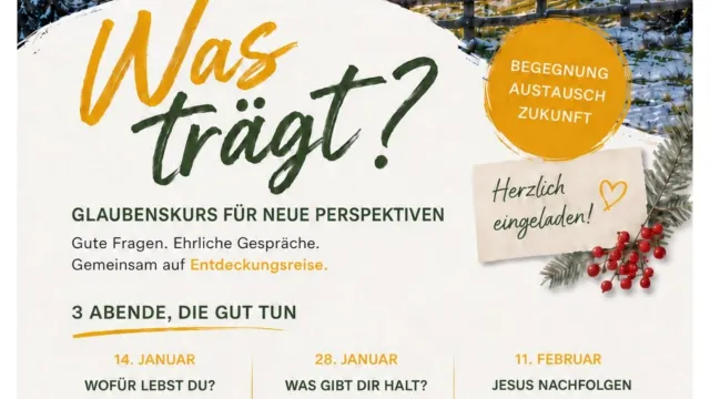 01 Glaubenskurs Flyer A4 Version 2 (Foto: Sekretariat Berg) 01 Glaubenskurs Flyer A4 Version 2 (Foto: Sekretariat Berg)